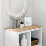 Holzplatte für 2er IKEA Kallax Regal, Eiche - Deckplatte 76 x 39cm Holzplatte Clutter Cover