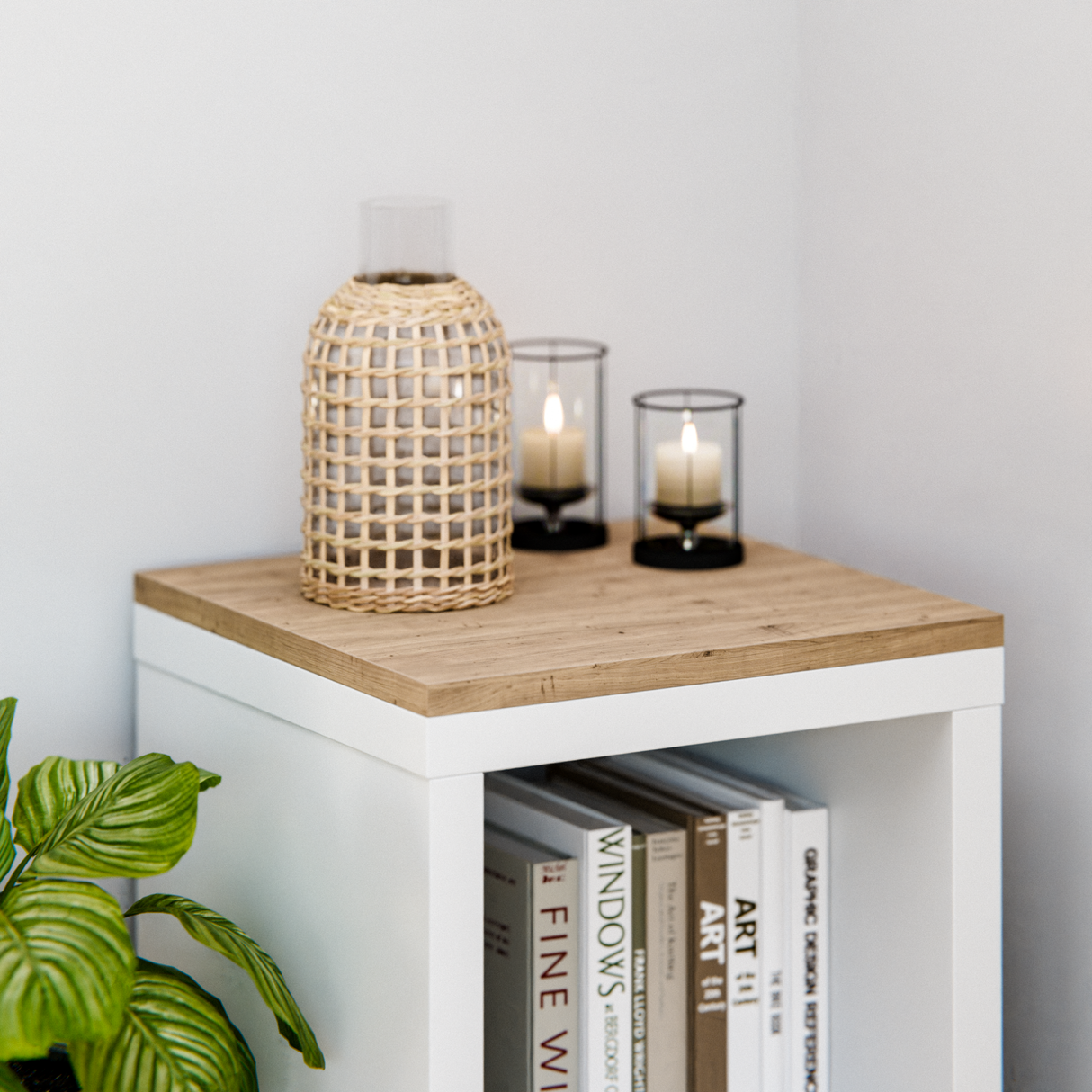 Holzplatte für 1er IKEA Kallax Regal, Eiche - Deckplatte, 41,3 x 39,2 x 1,9cm Holzplatte Clutter Cover