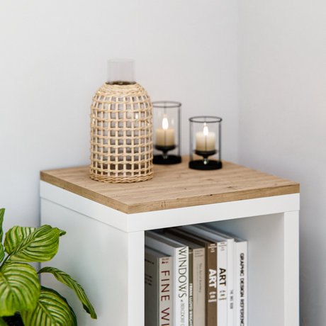 Holzplatte für 1er IKEA Kallax Regal, Eiche - Deckplatte, 41,3 x 39,2 x 1,9cm Holzplatte Clutter Cover