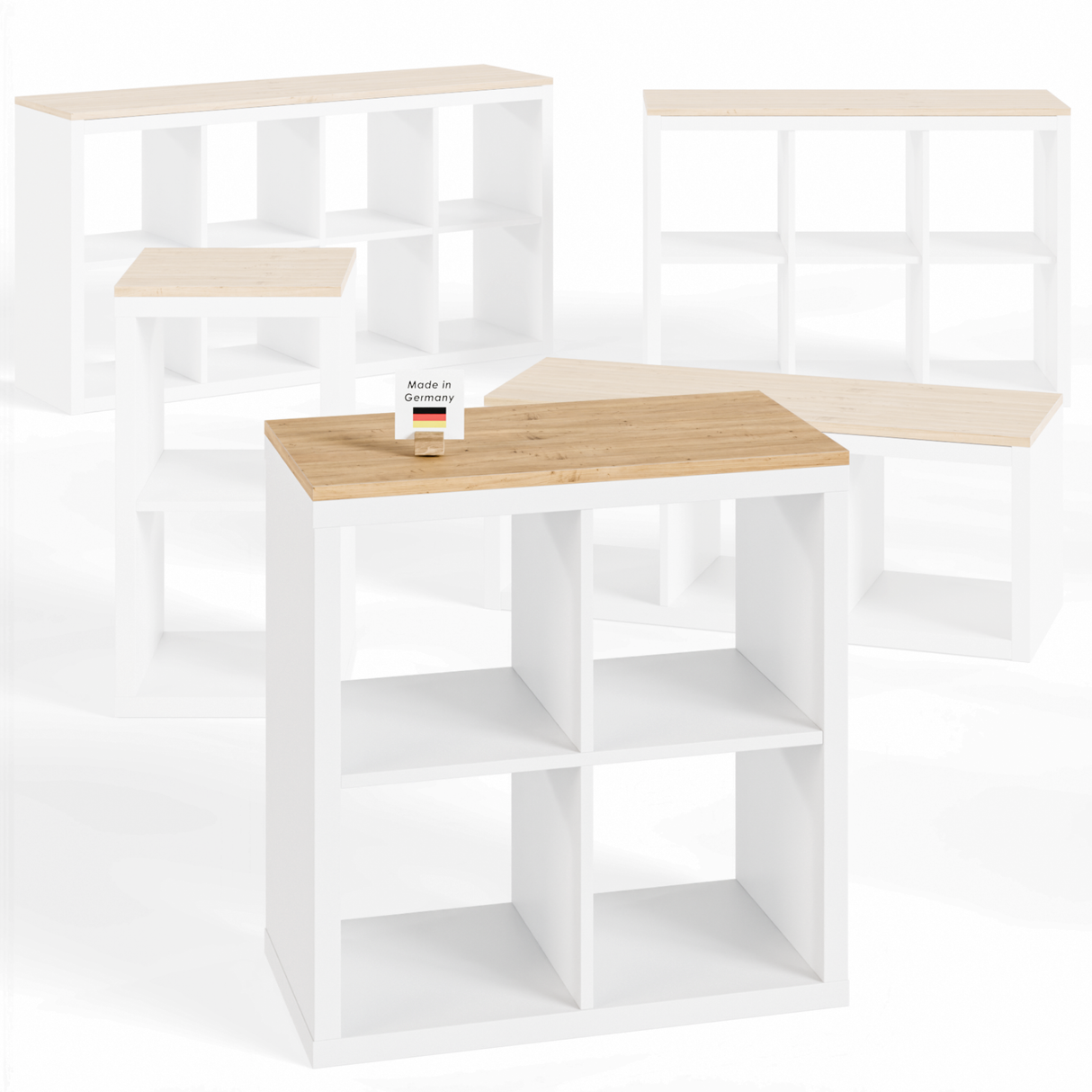 Holzplatte für IKEA Kallax Regal 1er, 2er, 3er oder 4er - Eiche Deckplatte Holzplatte Clutter Cover
