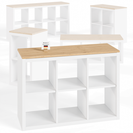 Holzplatte für IKEA Kallax Regal 1er, 2er, 3er oder 4er - Eiche Deckplatte Holzplatte Clutter Cover