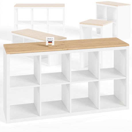 Holzplatte für IKEA Kallax Regal 1er, 2er, 3er oder 4er - Eiche Deckplatte Holzplatte Clutter Cover