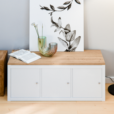 Holzplatte für IKEA Kallax Regal 1er, 2er, 3er oder 4er - Eiche Deckplatte 3er Kallax (1115 x 392) Holzplatte Clutter Cover