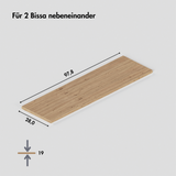 Holzplatte für 2 IKEA Bissa Schuhschränke nebeneinander, 97,8 x 28,0 cm – Eiche, Abdeckplatte für Schuhregal - Clutter Cover