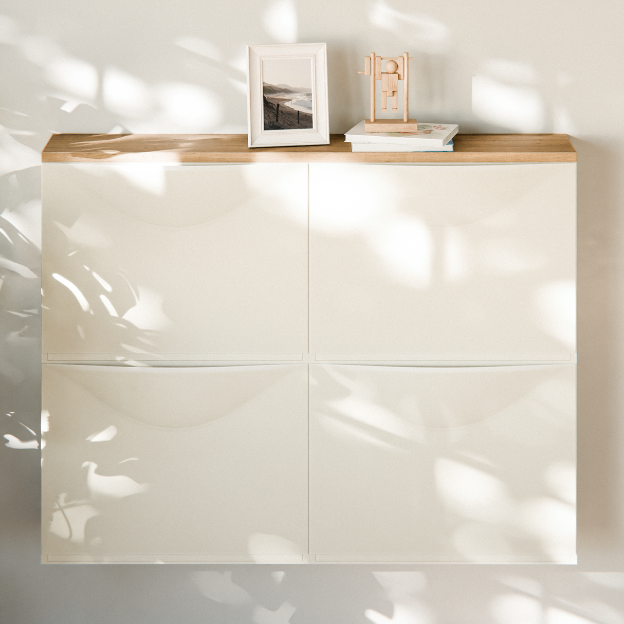 Holzplatte für 2 IKEA Trones Schuhschränke, Eiche - Deckplatte 102,6 x 15,9cm - Clutter Cover