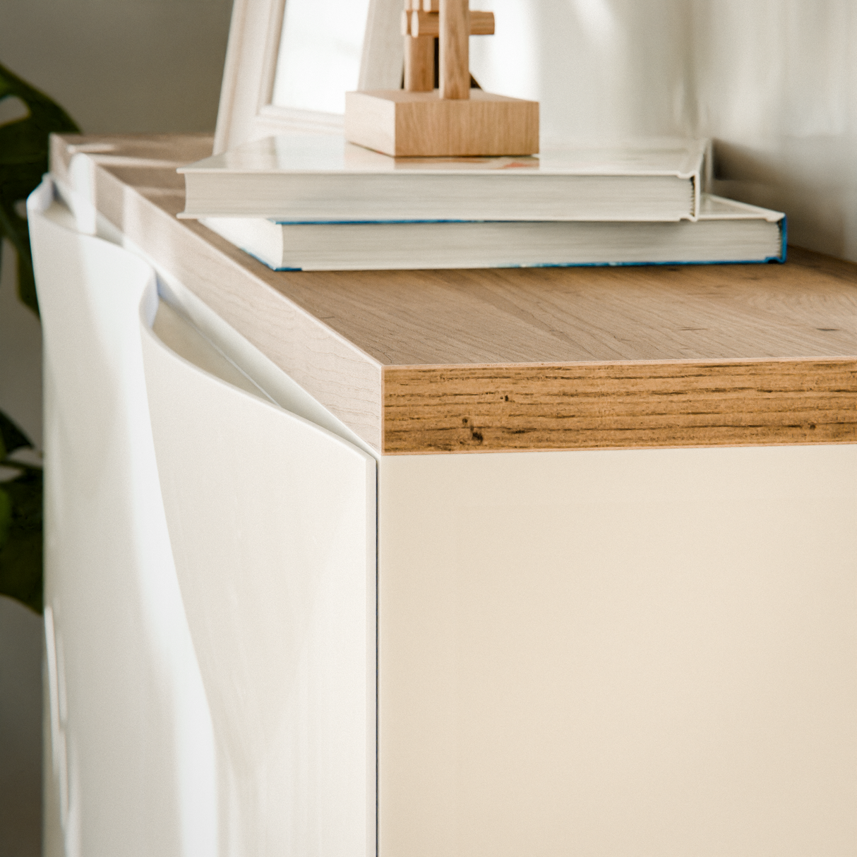 Holzplatte für 2 IKEA Trones Schuhschränke, Eiche - Deckplatte 102,6 x 15,9cm - Clutter Cover