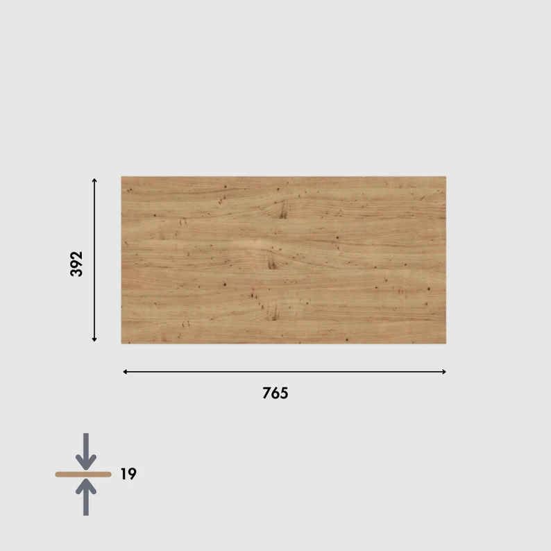 Holzplatte für 2er IKEA Kallax Regal, Eiche - Deckplatte 76 x 39cm - Clutter Cover