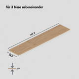 Holzplatte für 3 IKEA Bissa Schuhschränke nebeneinander, 147,0 x 28,0 cm – Eiche, Abdeckplatte für Schuhregal - Clutter Cover