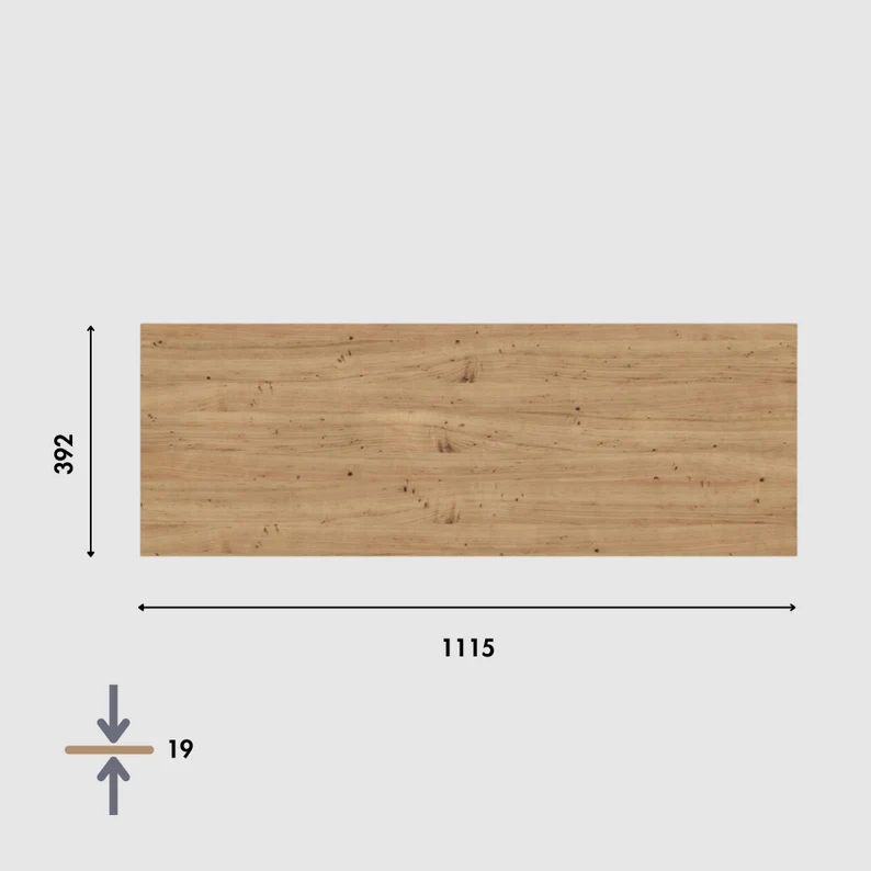 Holzplatte für 3er IKEA Kallax Regal, Eiche - Deckplatte 111,5 x 39cm - Clutter Cover