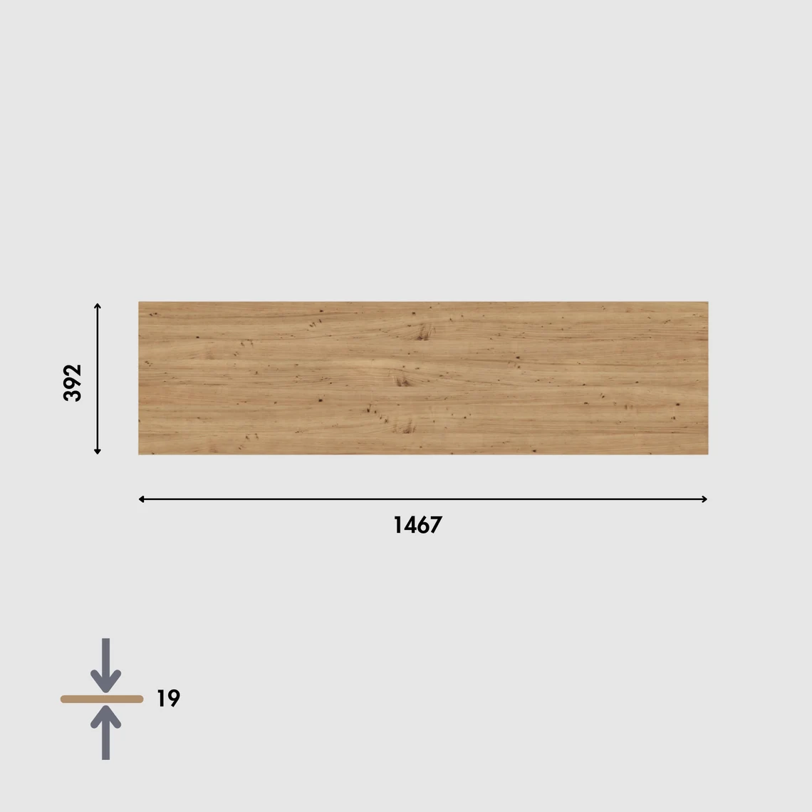 Holzplatte für 4er IKEA Kallax Regal, Eiche - Deckplatte 147 x 39cm - Clutter Cover