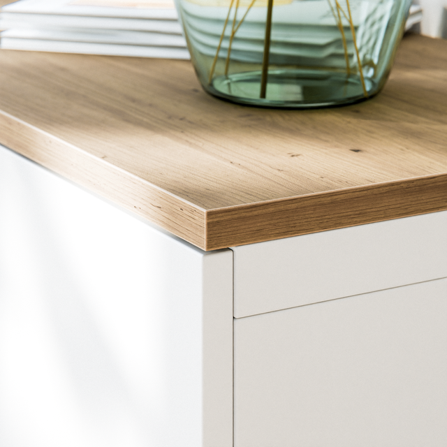 Holzplatte für IKEA Besta Regal, Eichen-Deckplatte für 2 oder 3 Korpusse - Clutter Cover