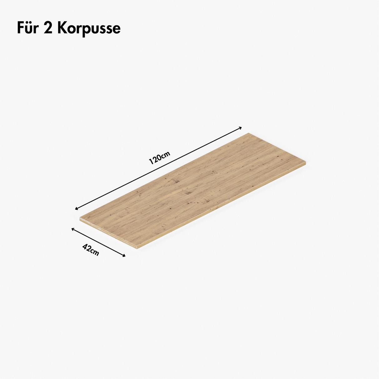 Holzplatte für IKEA Besta Regal, Eichen-Deckplatte für 2 oder 3 Korpusse - Clutter Cover