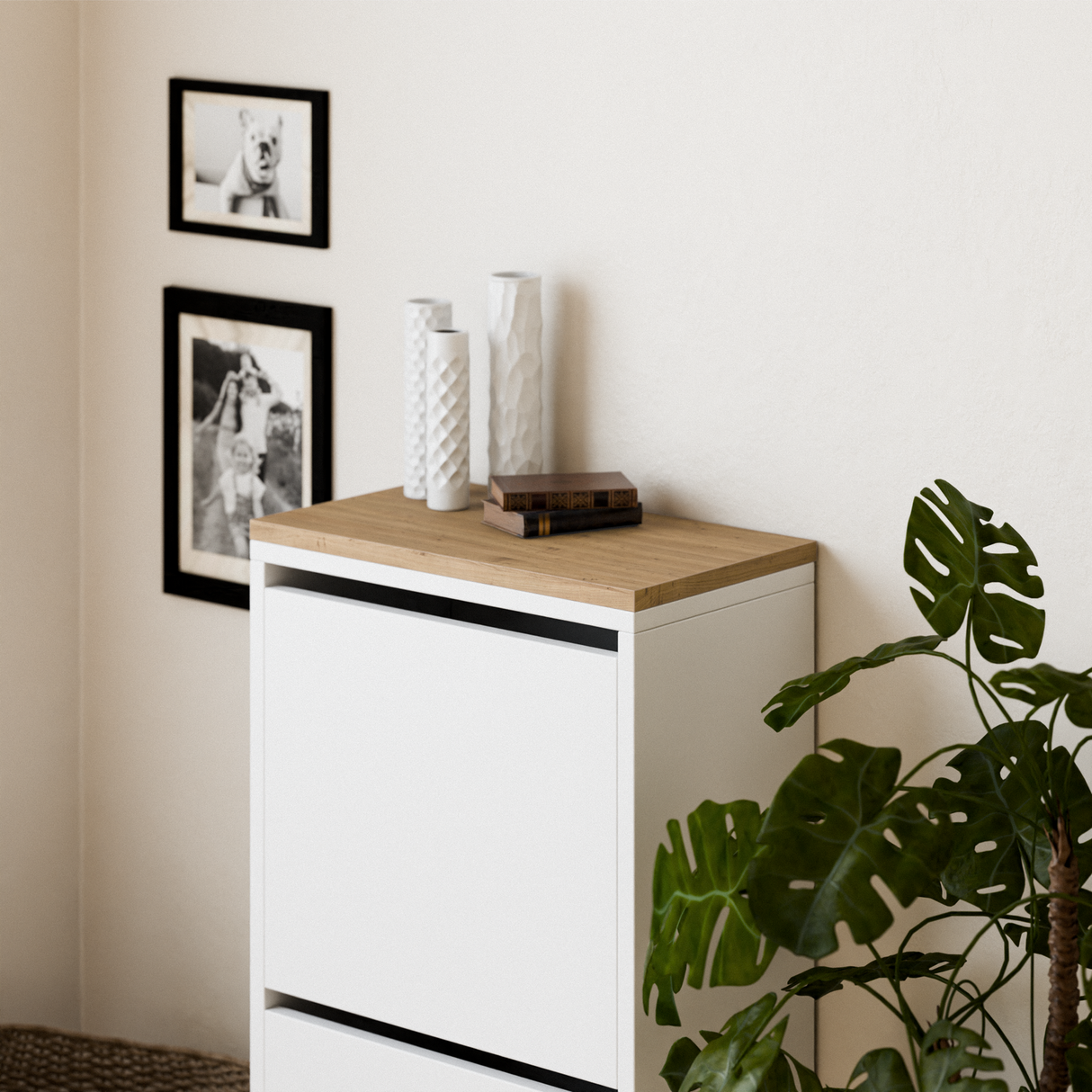 Holzplatte für IKEA Bissa Schuhschrank in verschiedenen Größen - Eiche, Abdeckplatte für Schuhregal - Clutter Cover