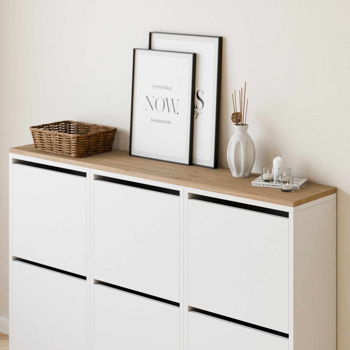 Holzplatte für IKEA Bissa Schuhschrank in verschiedenen Größen - Eiche, Abdeckplatte für Schuhregal - Clutter Cover