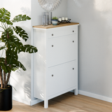 Holzplatte für IKEA Hemnes Schuhschrank Variante mit 2 oder 4 Fächern, Eiche - Deckplatte für Schuhregal - Clutter Cover