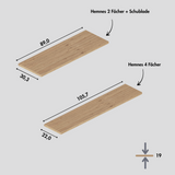 Holzplatte für IKEA Hemnes Schuhschrank Variante mit 2 oder 4 Fächern, Eiche - Deckplatte für Schuhregal - Clutter Cover