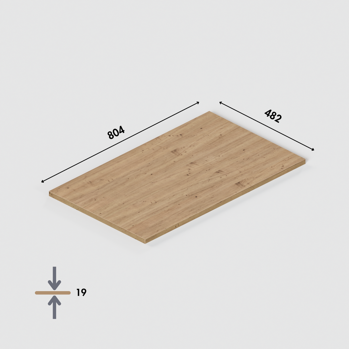 Holzplatte für IKEA Malm Kommode, Eiche, 80,4 x 48,2cm - Clutter Cover