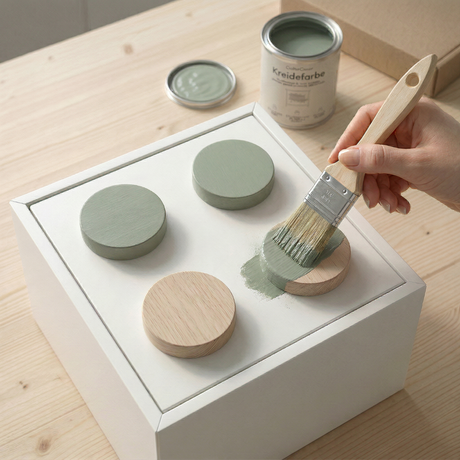 Holzscheiben für IKEA EKET Hack - Ø 10 x 2cm Scheiben aus Buche, Plättchen für Baustein Optik Schrankzubehör Clutter Cover