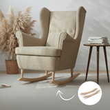 Kufen für IKEA Strandmon Sessel - Umbauset für Schaukelstuhl Buche geölt Möbelfüße Clutter Cover