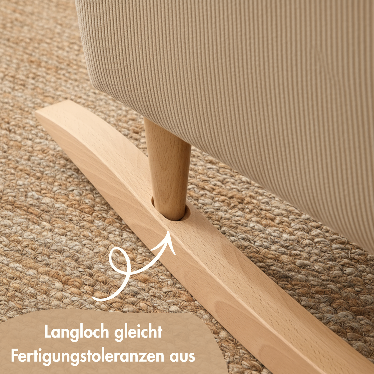 Kufen für IKEA Strandmon Sessel - Umbauset für Schaukelstuhl Möbelfüße Clutter Cover