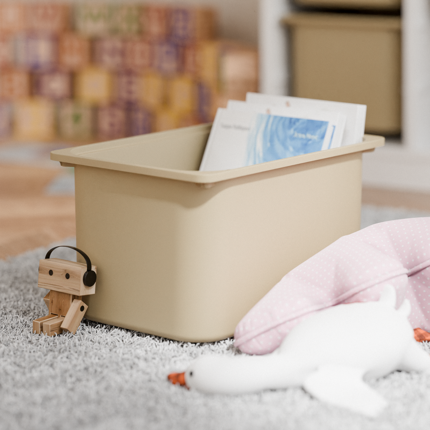 Große Box „TRÖVI“ für IKEA Trofast Regale – 42 × 30 × 23 cm in Beige