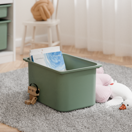 Große Box „TRÖVI“ für IKEA Trofast Regale – 42 × 30 × 23 cm in Eukalyptus Grün Box Kiste Korb Clutter Cover