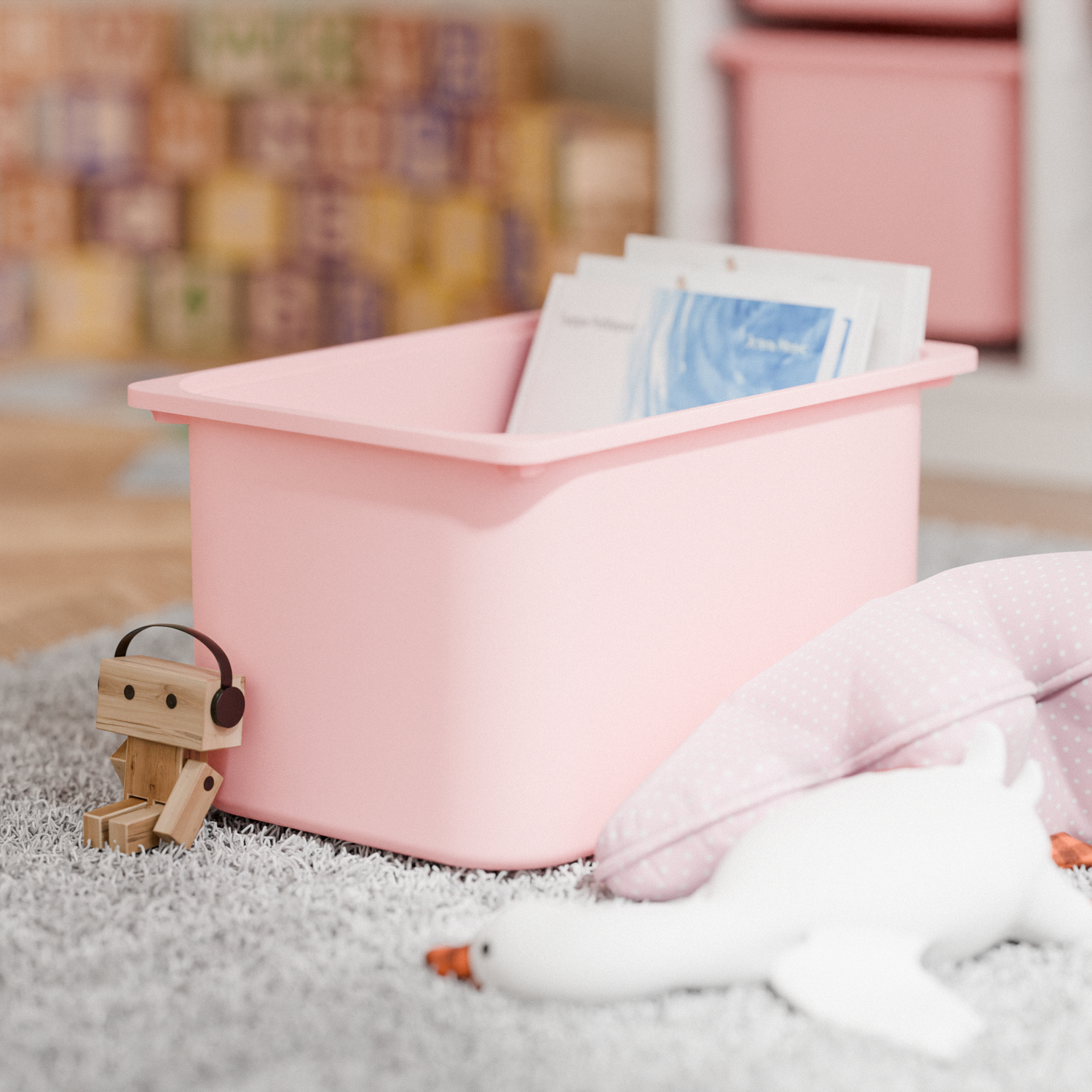 Große Box „TRÖVI“ für IKEA Trofast Regale – 42 × 30 × 23 cm in Rosa