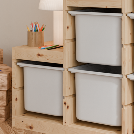 Große Box „TRÖVI“ für IKEA Trofast Regale - 42 x 30 x 23 cm in Weiß Box Kiste Korb Clutter Cover