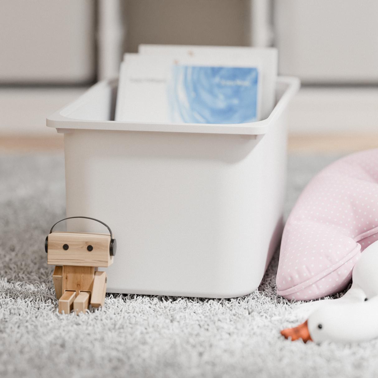 Große Box „TRÖVI“ für IKEA Trofast Regale - 42 x 30 x 23 cm in Weiß Box Kiste Korb Clutter Cover