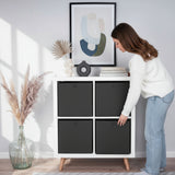Box für Ikea Kallax Regal, faltbare Stoffbox, Kiste - Anthrazit Box Kiste Clutter Cover