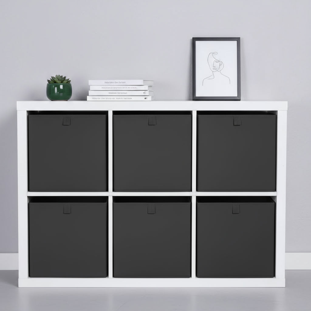 Box für Ikea Kallax Regal, faltbare Stoffbox, Kiste - Anthrazit Box Kiste Clutter Cover