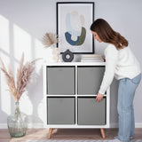 Box für Ikea Kallax Regal, faltbare Stoffbox, Kiste - Grau Box Kiste Korb Clutter Cover