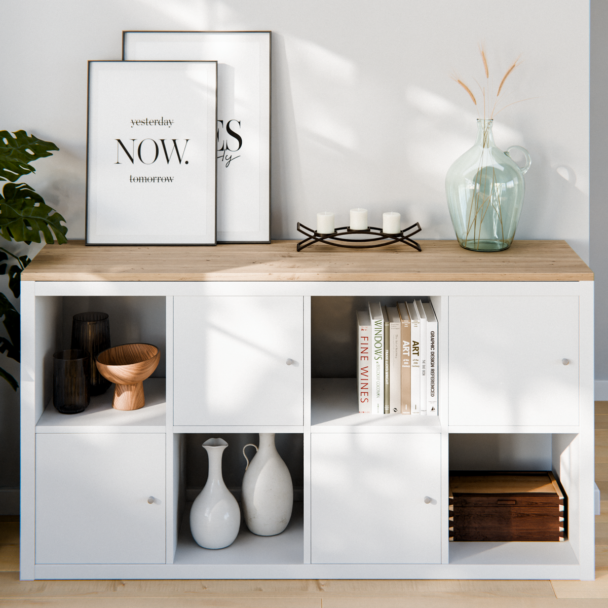 Holzplatte für 4er IKEA Kallax Regal, Eiche