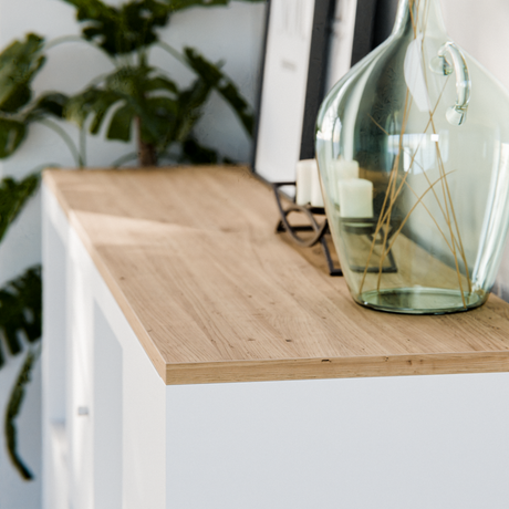 Holzplatte für 4er IKEA Kallax Regal, Eiche - Deckplatte 147 x 39cm Holzplatte Clutter Cover