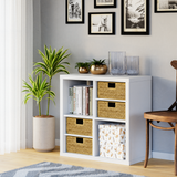 2er Set Korb aus Wasserhyazinthe 30 x 34 x 15cm für halbes Kallax Fach, Flechtkorb Kallax Einsatz Clutter Cover