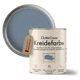 Möbelfarbe ohne Schleifen, Blau 750ml Kreidefarbe ideal für IKEA Möbel, Kreidelack für ca. 6m² Möbelfarbe Clutter Cover