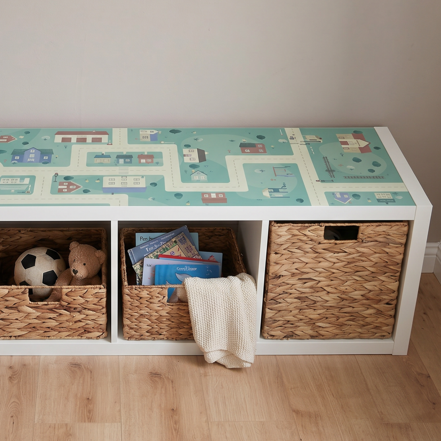 Klebefolie für IKEA Kallax 4er Regal, PVC freie Spielfolie 139 x 39cm
