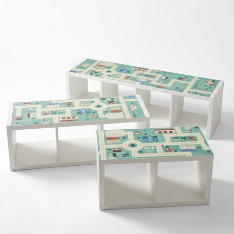 Spielfolie für IKEA Kallax Regal (2er, 3er, 4er), PVC freie Klebefolie, selbstklebende Möbelfolie Spielfolie Clutter Cover