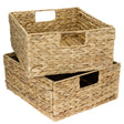 2er Set Korb aus Wasserhyazinthe 30 x 34 x 15cm für halbes Kallax Fach, Flechtkorb Kallax Einsatz Clutter Cover