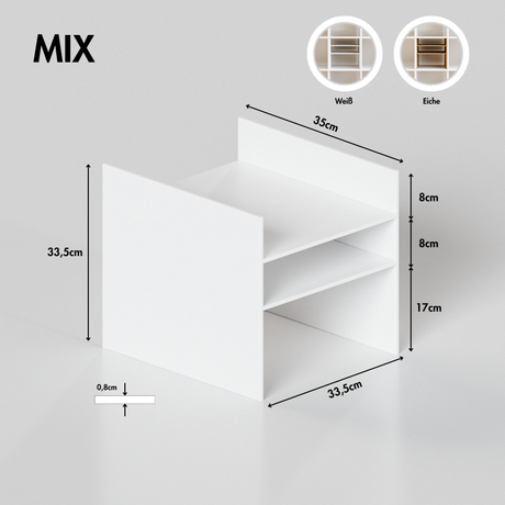 Fachteiler für IKEA Kallax Regal, verschiedene Varianten Fachteiler Clutter Cover