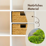 2er Set Korb aus Wasserhyazinthe 30 x 34 x 15cm für halbes Kallax Fach, Flechtkorb Kallax Einsatz Clutter Cover