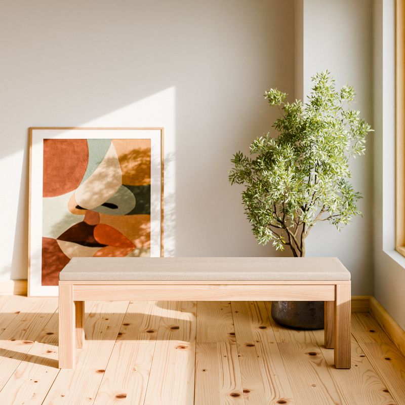 Sitzkissen nach Maß, 4cm starke Sitzauflage in Beige oder Grau, Länge bis 300cm, Breite bis 50cm Sitzauflage Clutter Cover