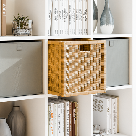 Korb Ikea Kallax Expedit Regal Würfelregal Box Rattan Braun natürliche Kiste 