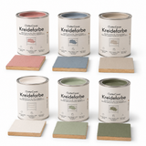Möbelfarbe ohne Schleifen, 750ml Kreidefarbe ideal für IKEA Möbel, Kreidelack in Weiß, Beige, Rosa, Blau & Grün, für ca. 6m² Möbelfarbe Clutter Cover