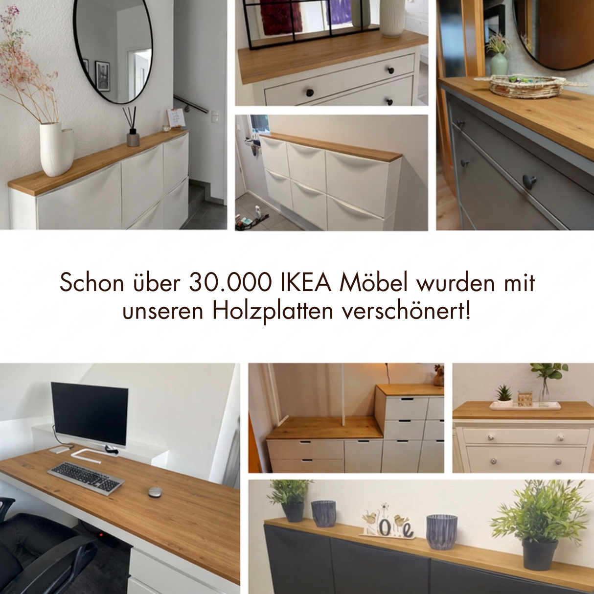 Holzplatte für IKEA Gullaberg Schuhschrank 88 x 30cm im Stil Artisan Eiche Holzplatte Clutter Cover