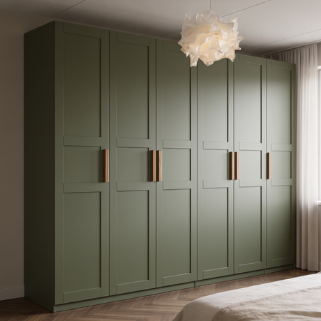 Griffe für PAX Türen, Holzgriffe aus Eiche für IKEA Kleiderschrank - Inkl. Schablone & Bohrer Möbelgriffe Clutter Cover