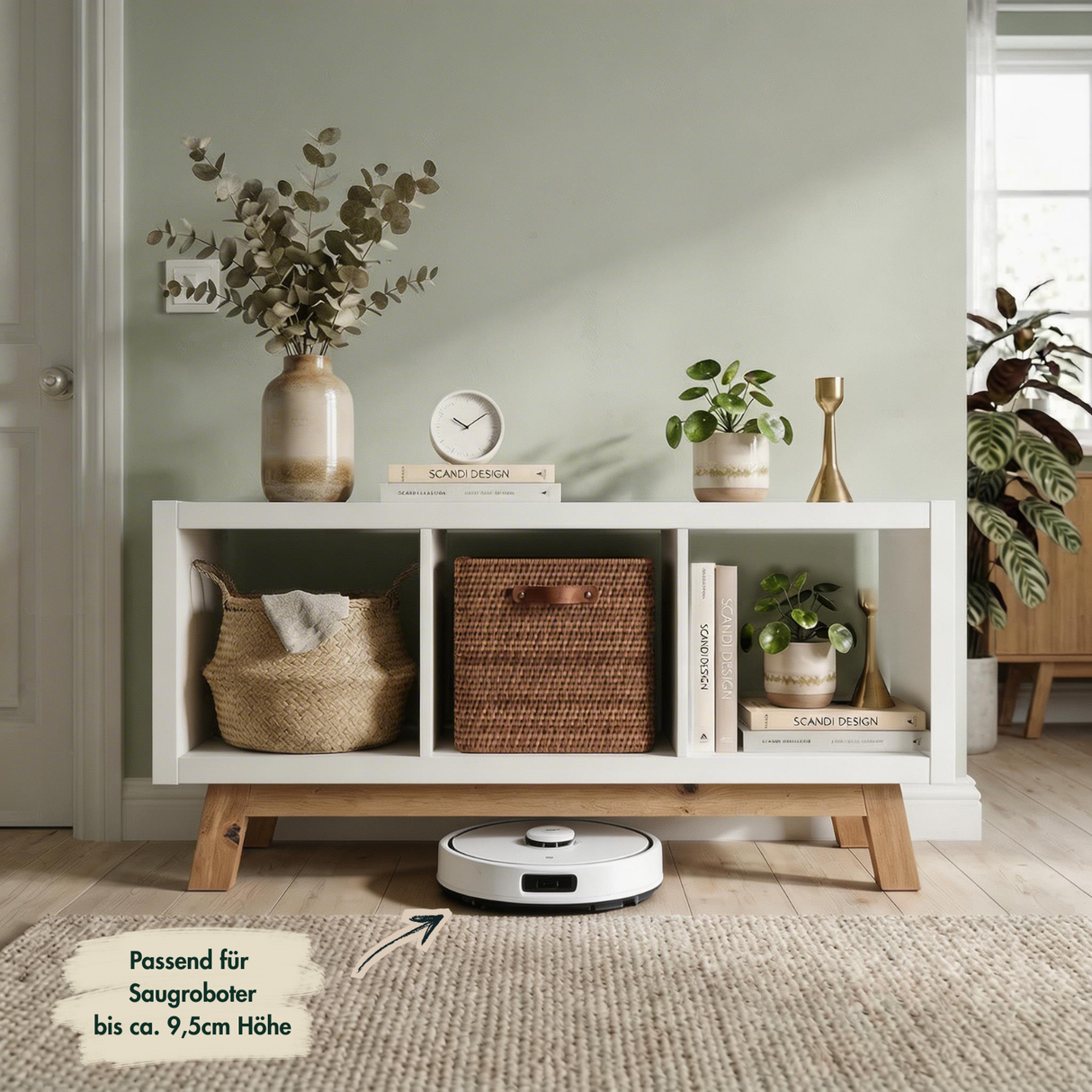Untergestell für IKEA Kallax Regal 2er, 3er & 4er, Holz Gestell im Stil Eiche Möbelfüße Clutter Cover
