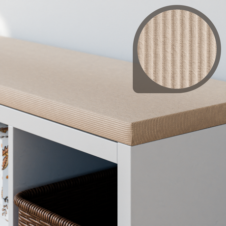 Sitzkissen Beige mit Cord-Stoff für IKEA Kallax Regal 2er, 3er und 4er Sitzkissen Clutter Cover