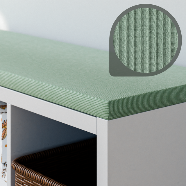 Sitzkissen Grün mit Cord-Stoff für IKEA Kallax Regal 2er, 3er und 4er Sitzkissen Clutter Cover