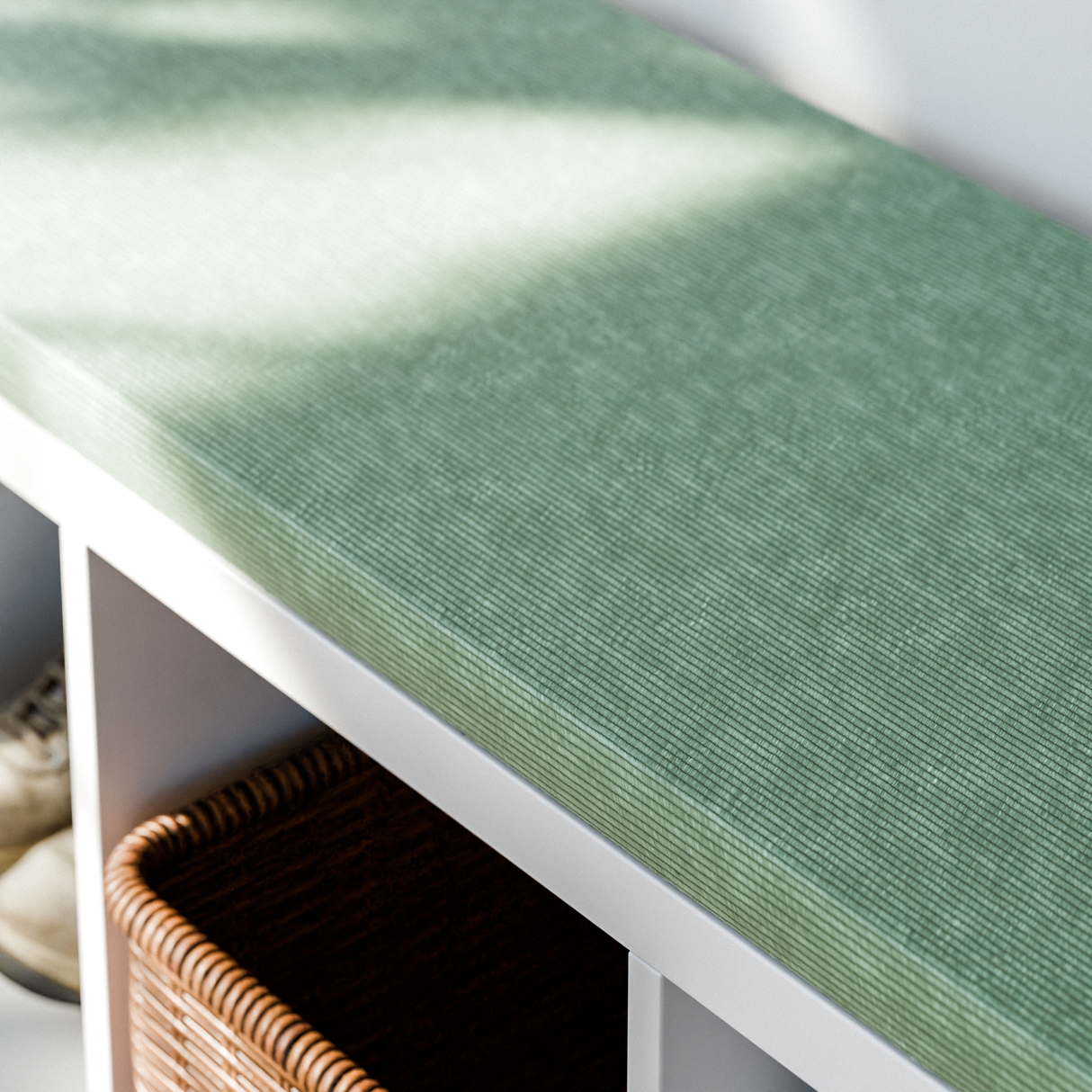 Sitzkissen Grün mit Cord-Stoff für IKEA Kallax Regal 2er, 3er und 4er Sitzkissen Clutter Cover